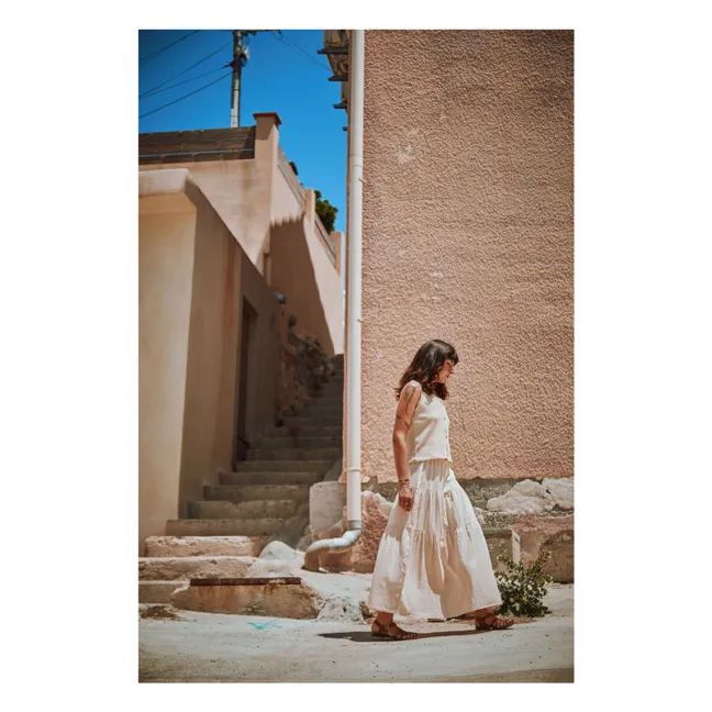 Thyme Double Cotton Gauze Skirt - Women's Collection | Powder pink