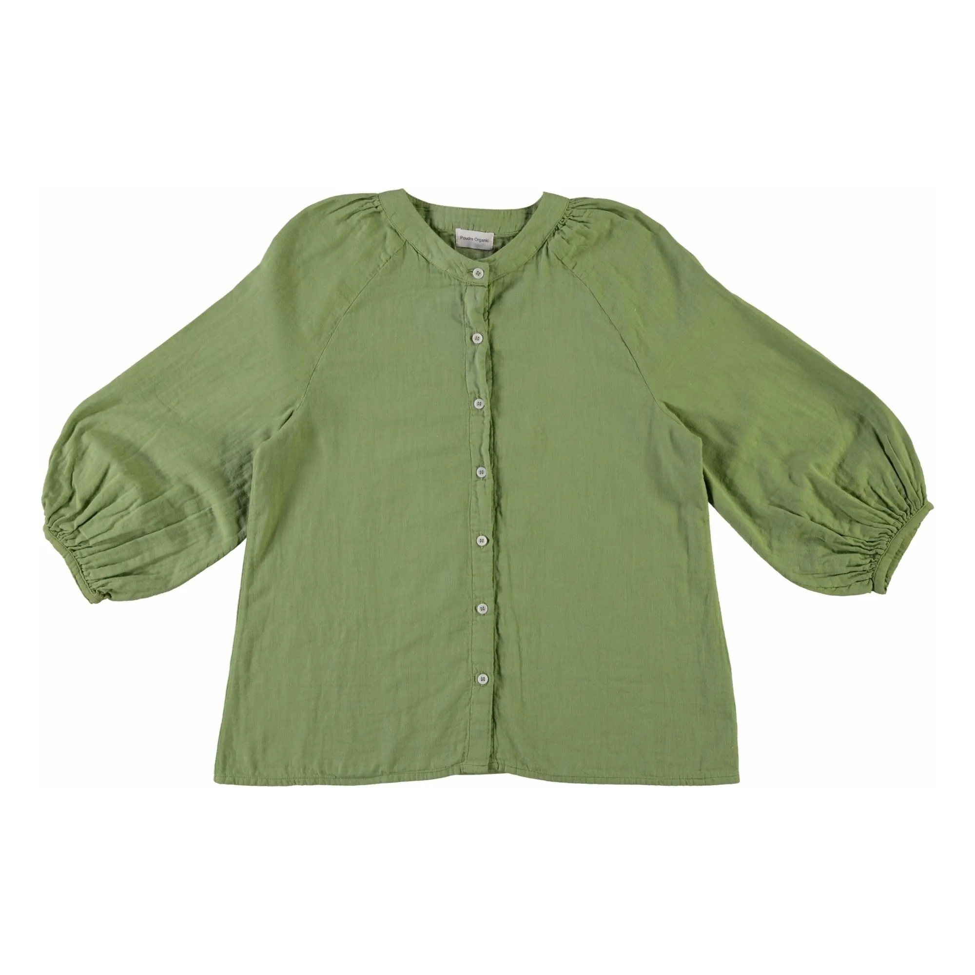 Poudre Organic Women's Green Onager Blouse Double Cotton Gauze - Collection