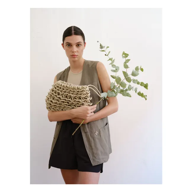 Vero Metallic Clutch Bag | Linen