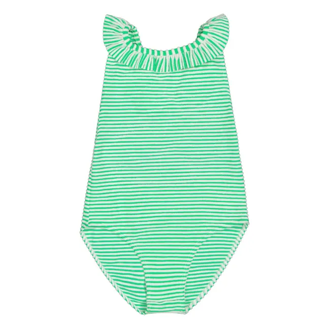 Maillot de Bain Alba Rayé Eponge  | Vert