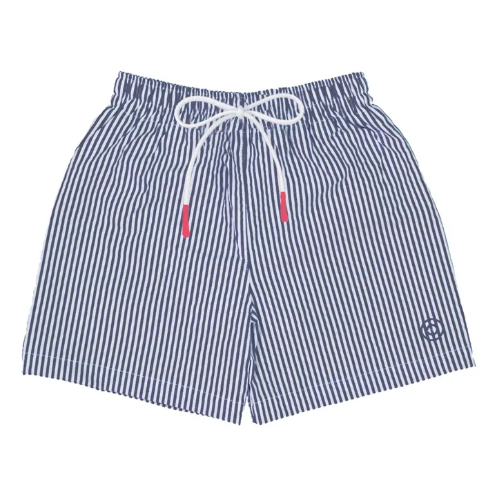 Short de Bain Biarritz Rayé | Bleu gris- Image produit n°0