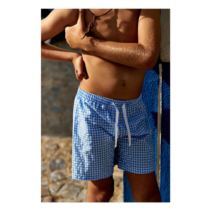 Short de Bain Diego Vichy | Bleu- Image produit n°1