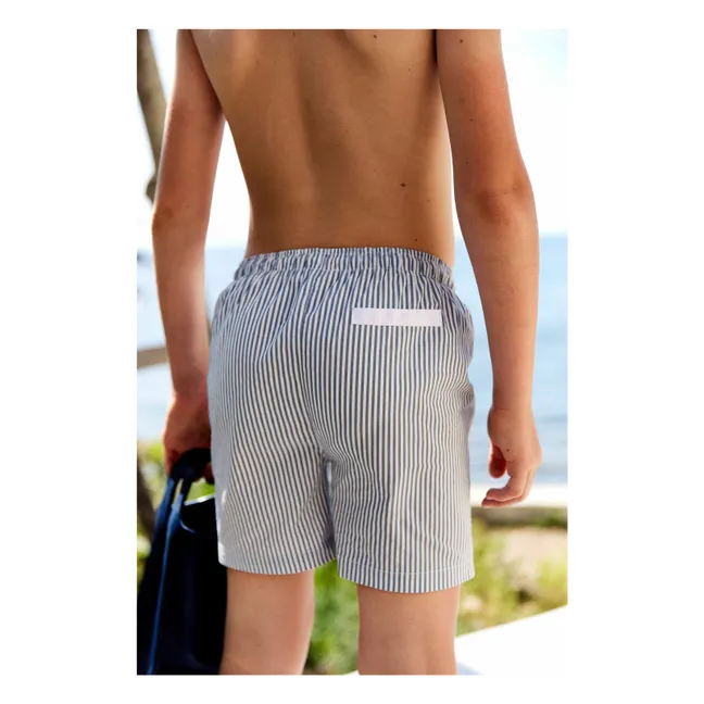 Badeshorts Biarritz Gestreift | Graublau