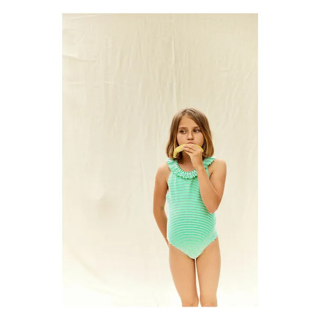 Costume da bagno Alba a righe in spugna  | Verde