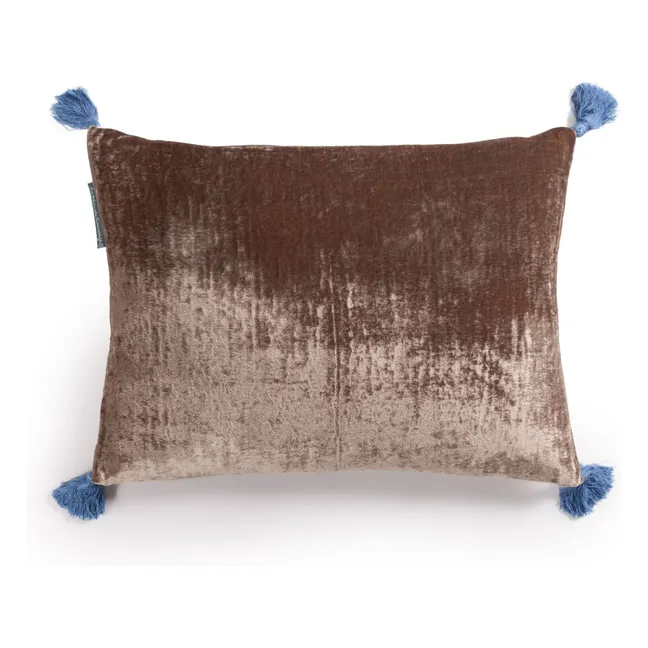 Housse de coussin en velours de soie Goa | Bordeaux