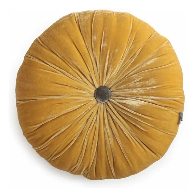 Coussin en velours de soie Goa | Jaune
