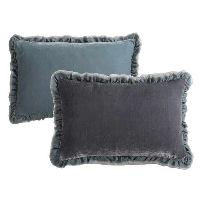 Cuscino in velluto di seta Séraphine | Blu