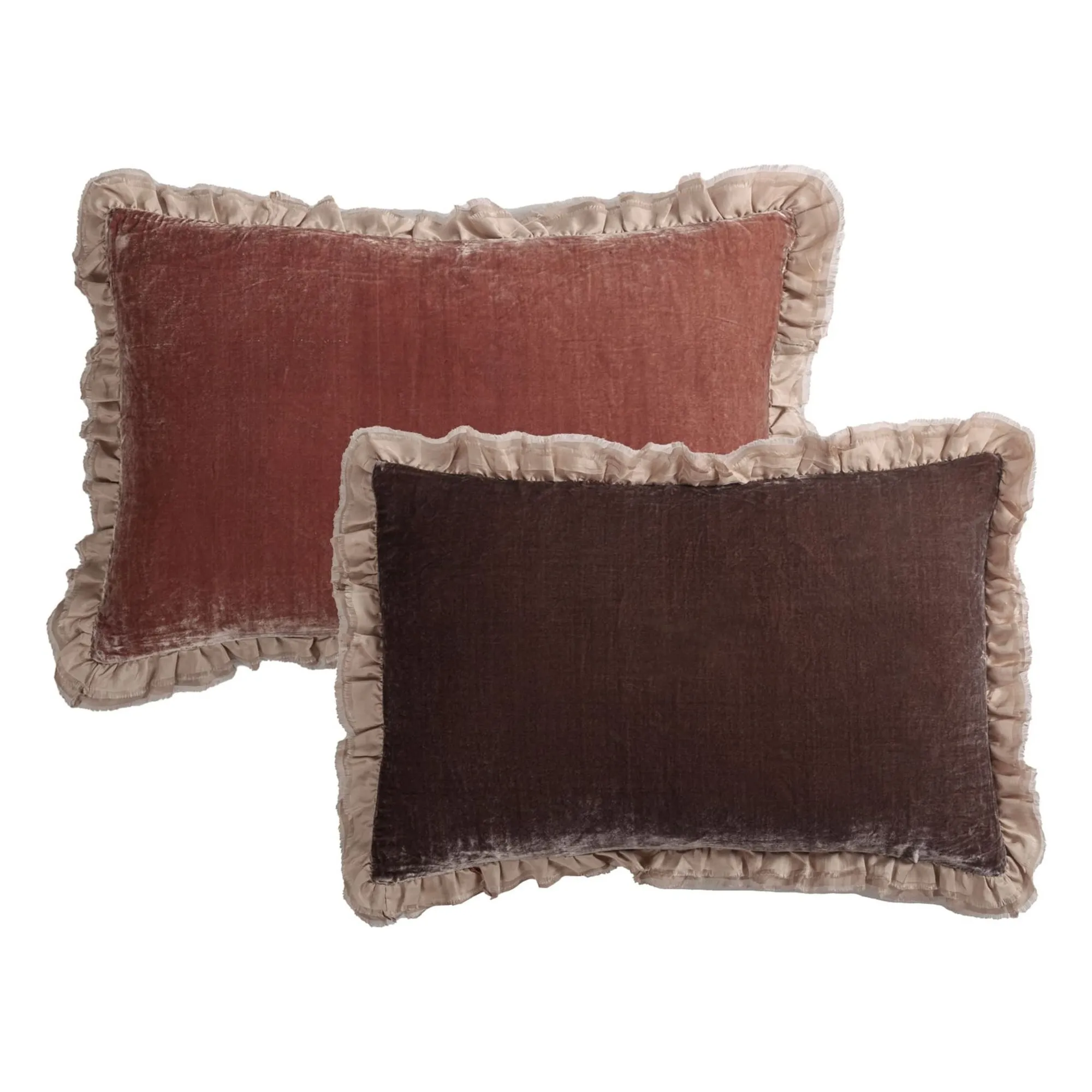 Coussin en velours de soie Séraphine | Rose- Image produit n°0