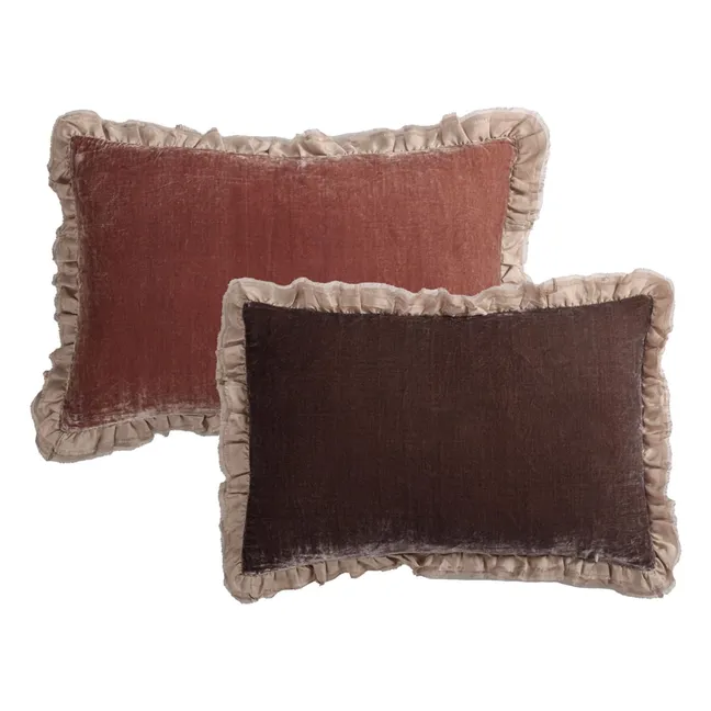 Coussin en velours de soie Séraphine | Rose