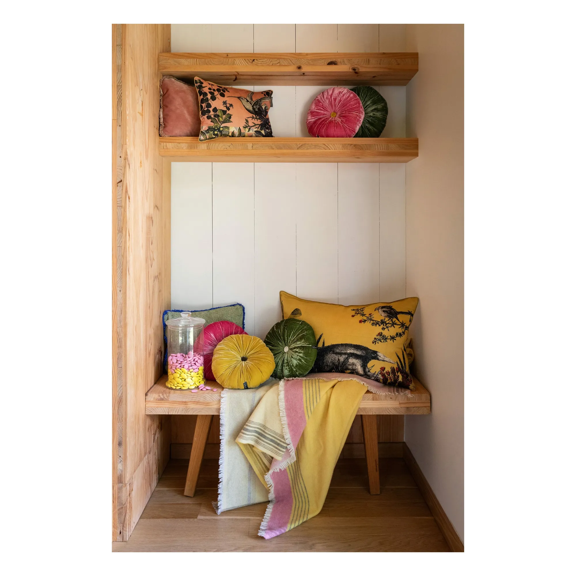 Coussin en velours de soie Goa | Vert- Image produit n°1