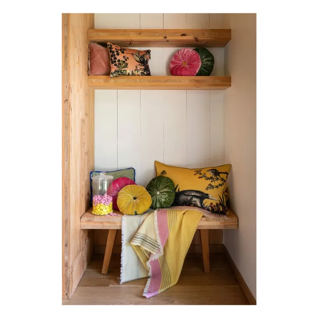 Goa silk velvet cushion | Green