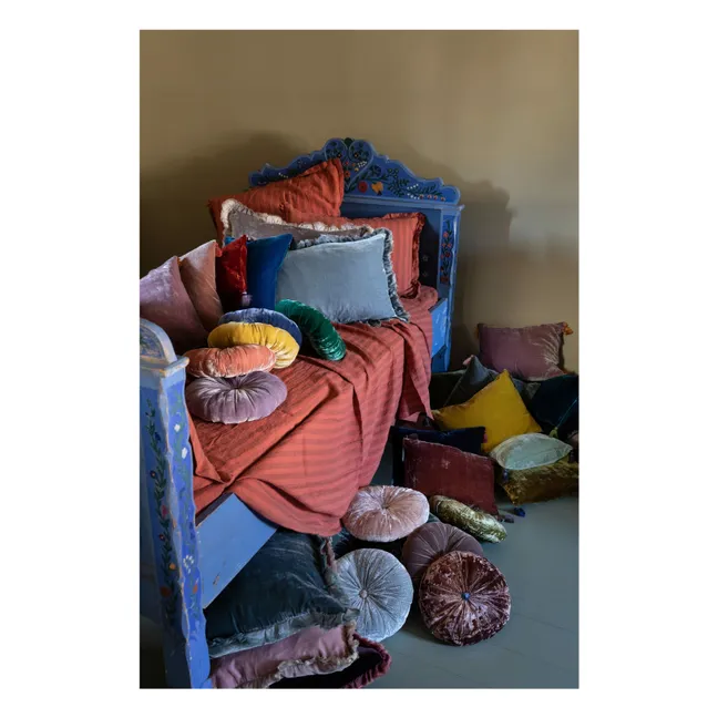 Coussin en velours de soie Goa | Bleu Clair