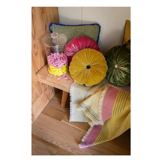 Coussin en velours de soie Goa | Jaune