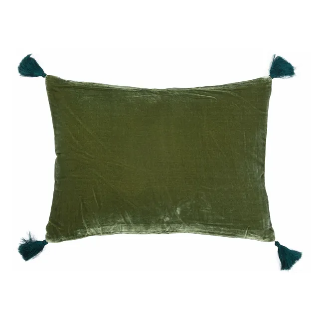 Housse de coussin en velours de soie Goa | Vert