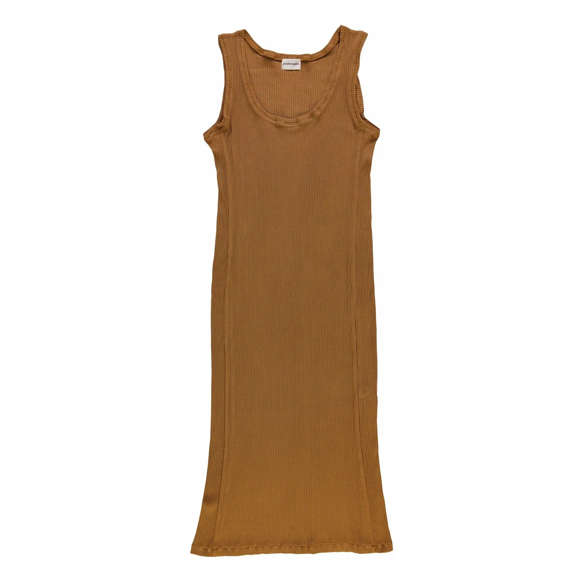 Poudre Organic Women's Brown Ribbed Bean Dress - Collection