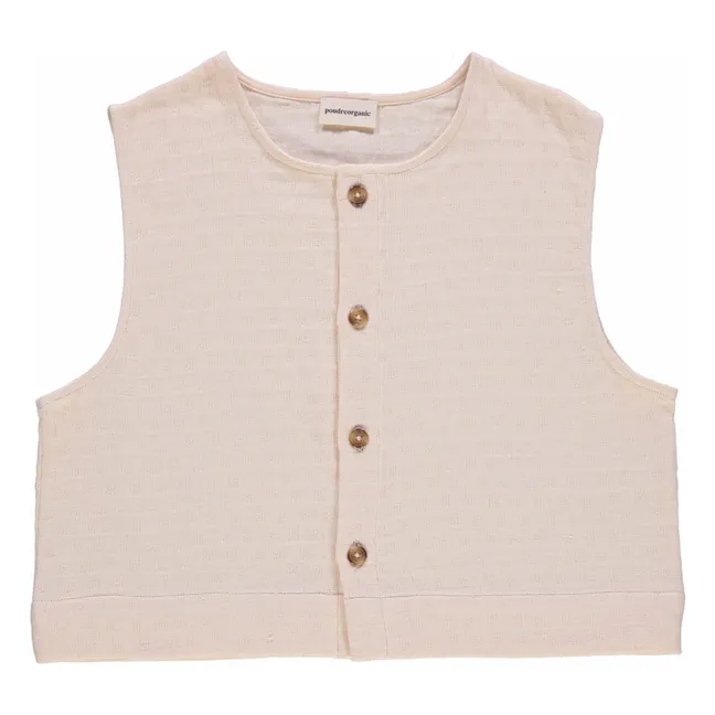 Organic Cotton Vanilla Sleeveless Vest - Women's Collection | Powder pink