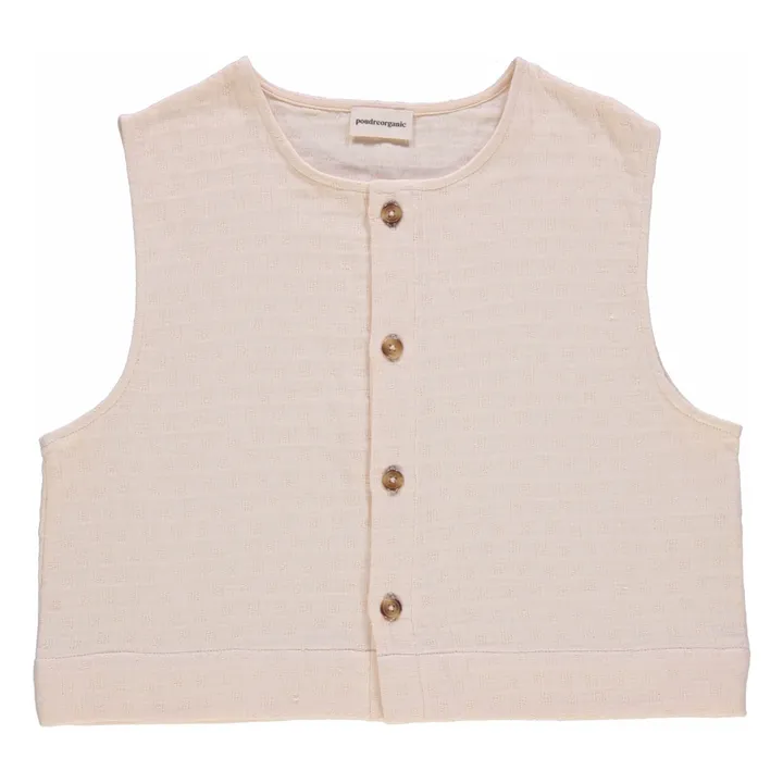Gilet Sans Manches Vanille Coton Bio - Collection Femme | Rose poudré- Image produit n°0
