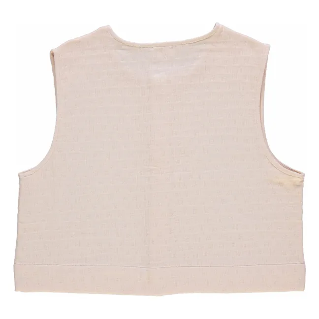 Organic Cotton Vanilla Sleeveless Vest - Women's Collection | Powder pink