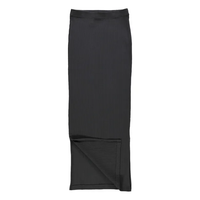 Falda de canalé Hydrangée - Colección Mujer | Negro