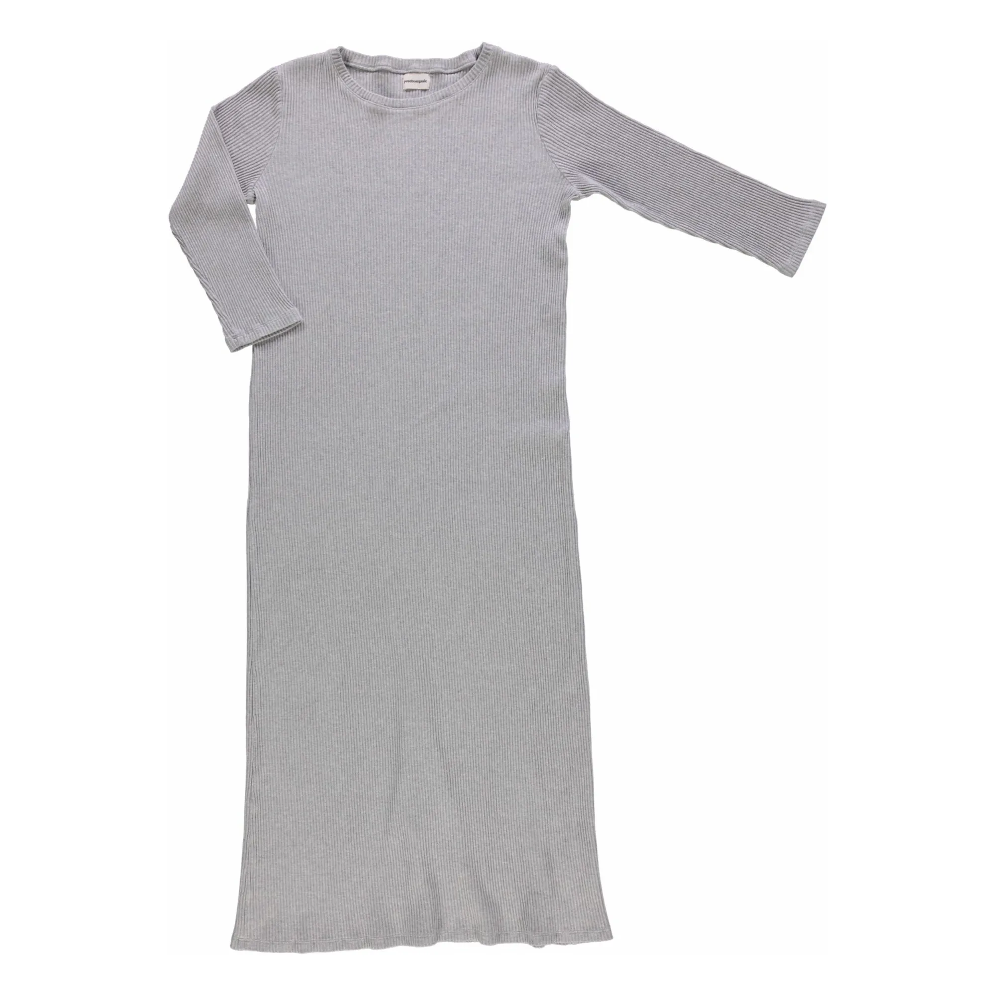 Poudre Organic Women's Light Eather Grey Orchid Ribbed Dress - Collection