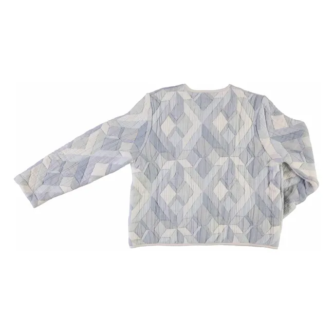Chaqueta acolchada de algodón orgánico Anise Patchwork - Colección Mujer | Azul