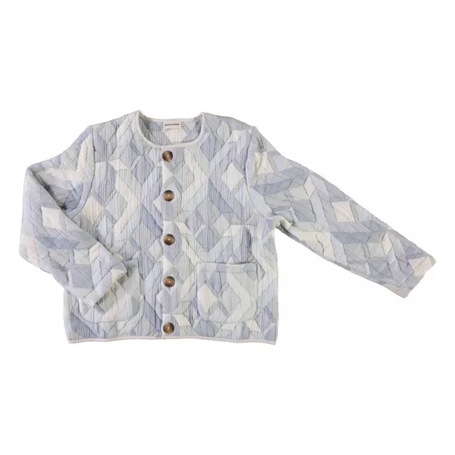 Chaqueta acolchada de algodón orgánico Anise Patchwork - Colección Mujer | Azul