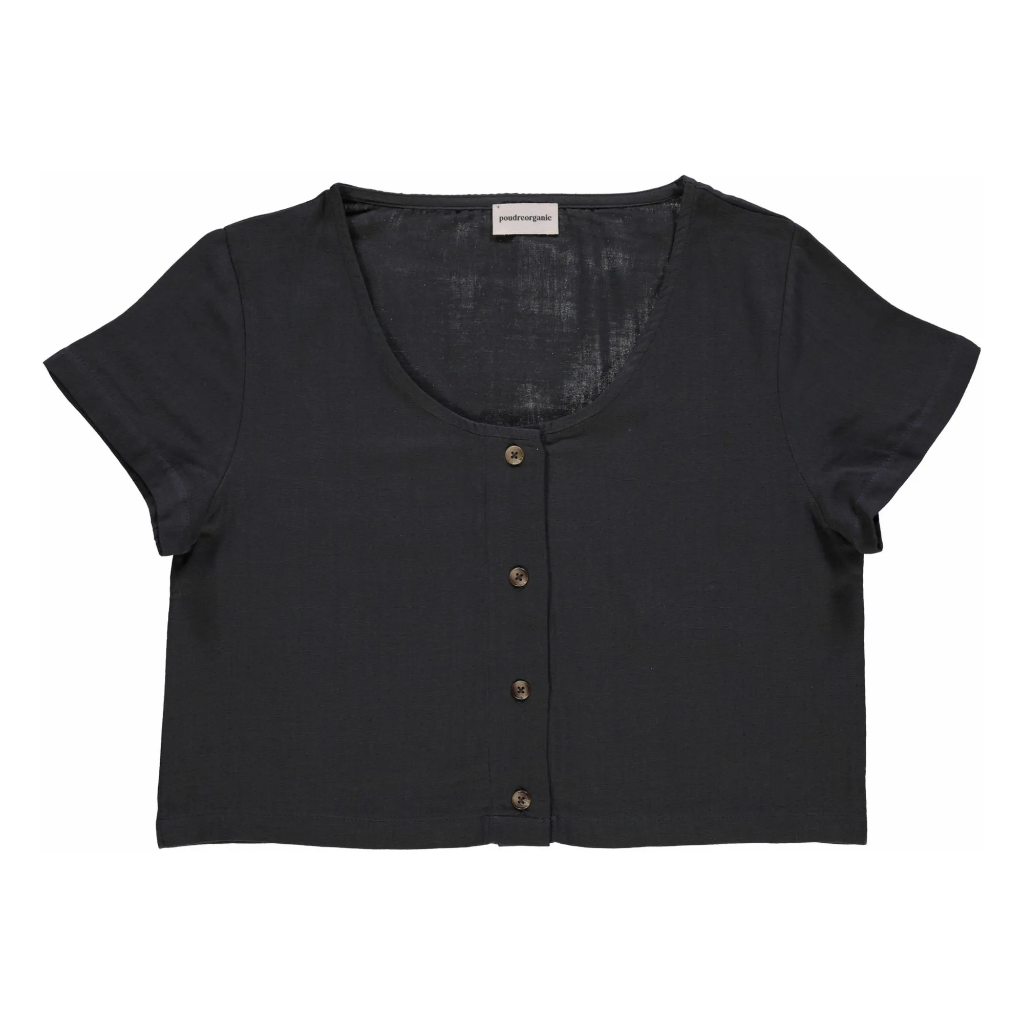Poudre Organic Women's Black Freesia Double Cotton Gauze Blouse - Collection