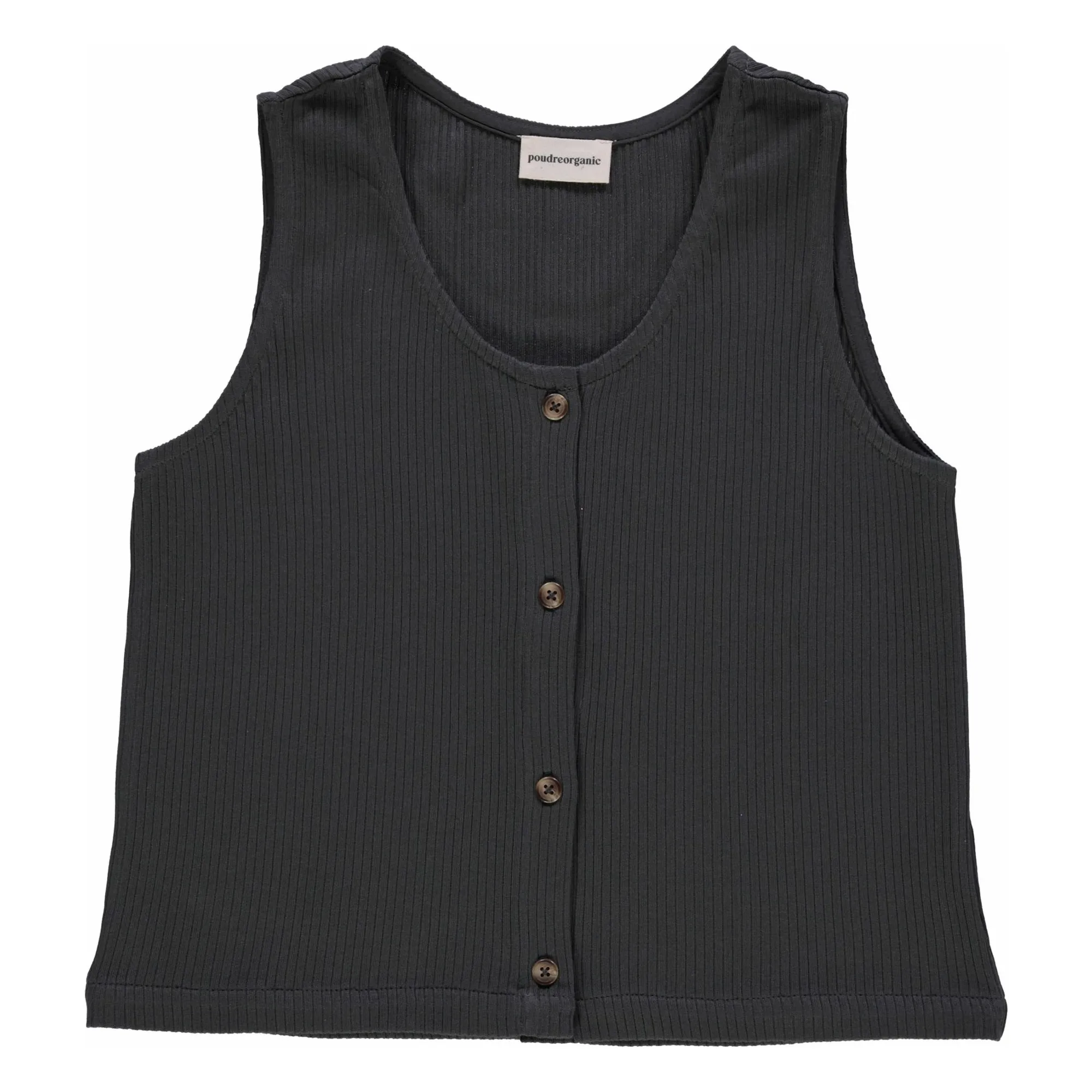 Poudre Organic Women's Black Dille Rib Tank Top - Collection