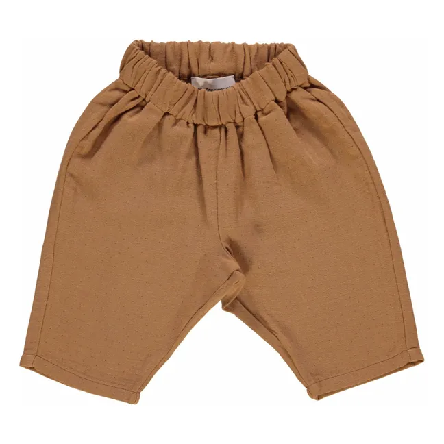 Adiante Double Gauze Organic Cotton Pants | Brown