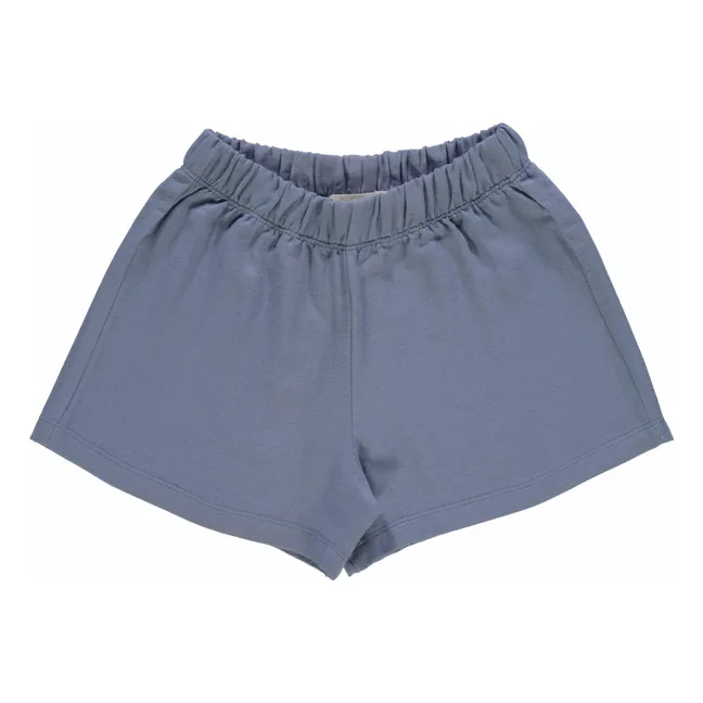 Short Gui Double Gaze de Coton Bio | Bleu gris