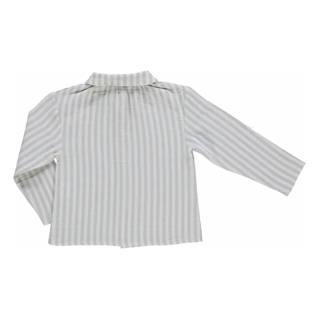 Blusa de rayas de bambú Algodón orgánico | Azul