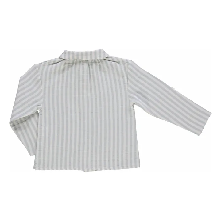 Blouse Bambou Rayée Coton Bio | Bleu- Image produit n°3
