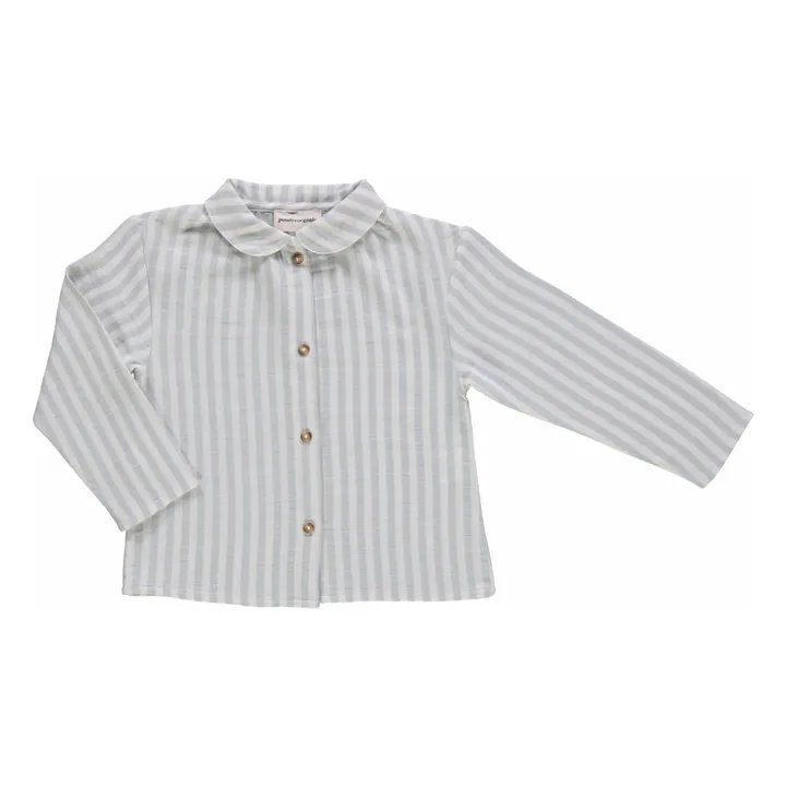 Blouse Bambou Rayée Coton Bio | Bleu- Image produit n°0