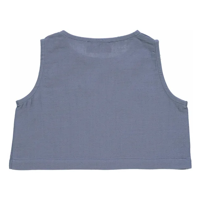 Craspedia Tanktop Doppelte Gaze aus Bio-Baumwolle | Graublau