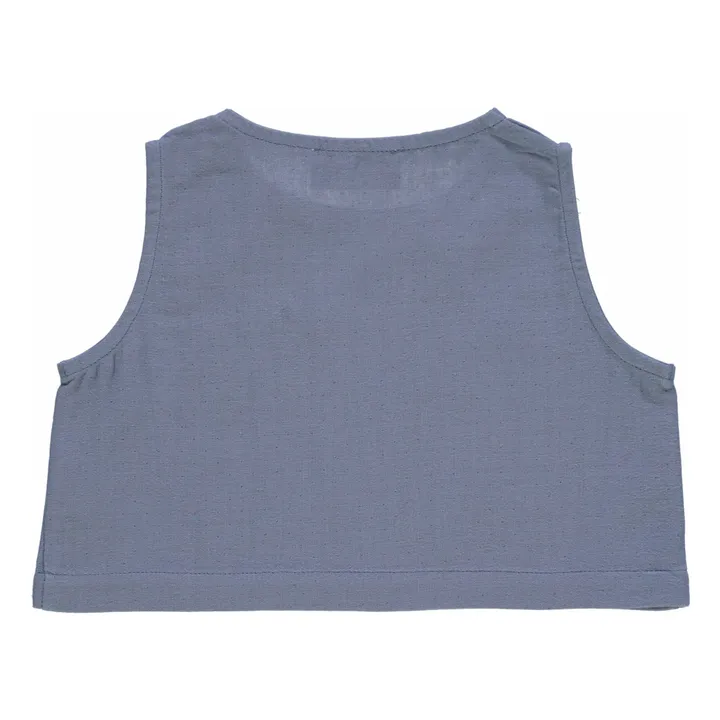 Débardeur Craspedia Double Gaze de Coton Bio | Bleu gris- Image produit n°1