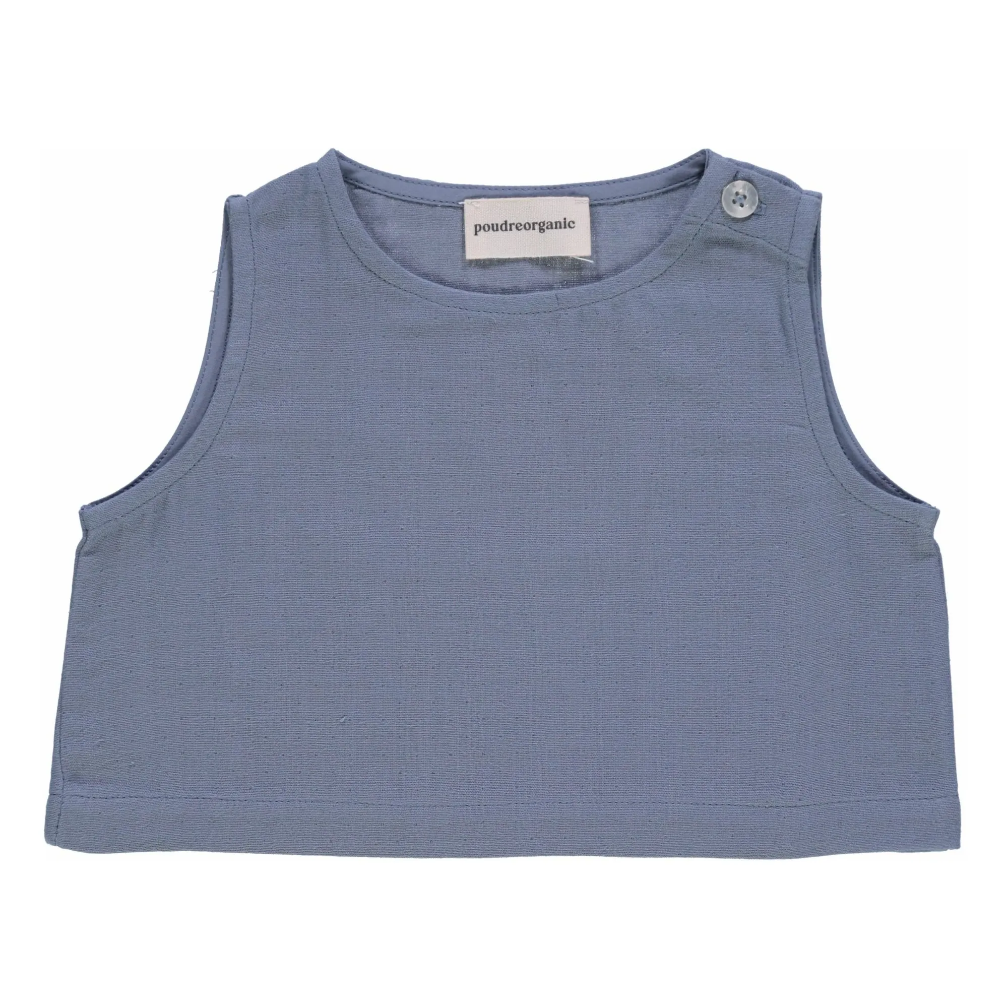 Poudre Organic Grey Blue Craspedia Double Gauze Organic Cotton Tank Top