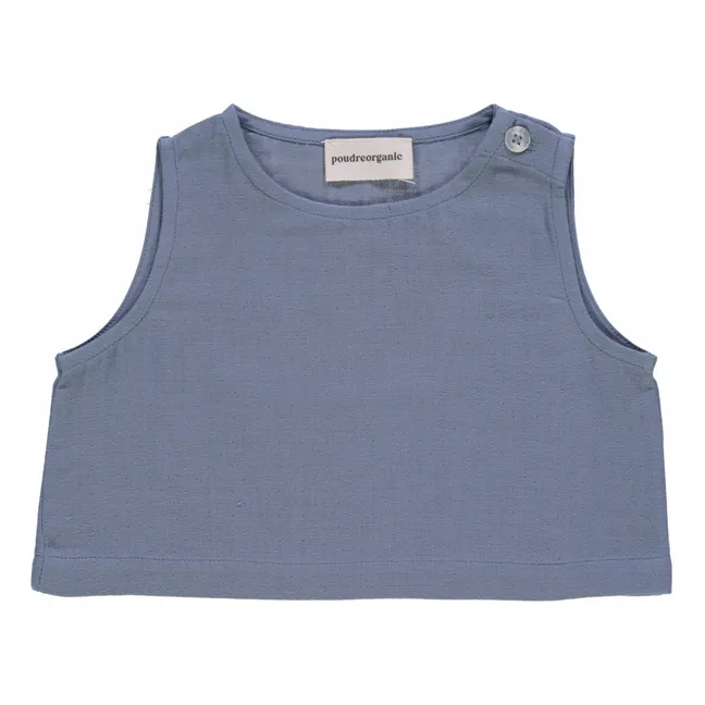 Craspedia Tanktop Doppelte Gaze aus Bio-Baumwolle | Graublau