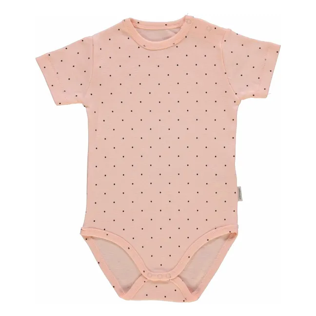 Body de algodón ecológico Aloes Dots  | Rosa empolvado