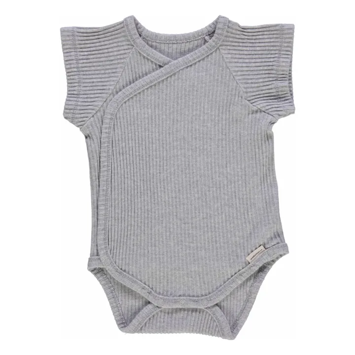 Body Lierre Côtelé Coton Bio | Gris chiné- Image produit n°0