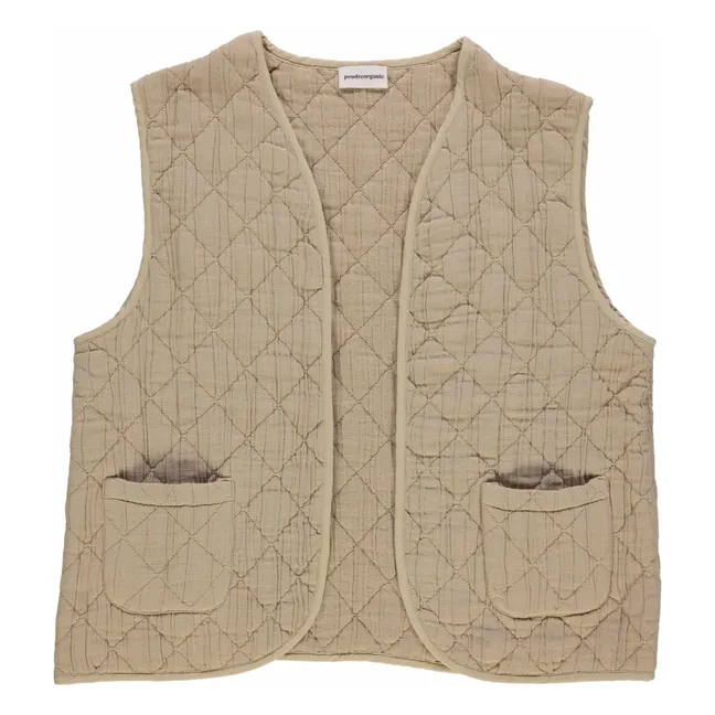 Chaqueta sin mangas de algodón orgánico Cercis - Colección Mujer | Verde oliva