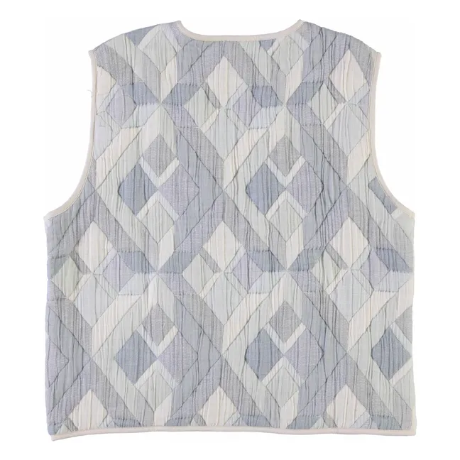 Chaqueta sin mangas Cercis Patchwork de algodón orgánico - Colección Mujer | Azul