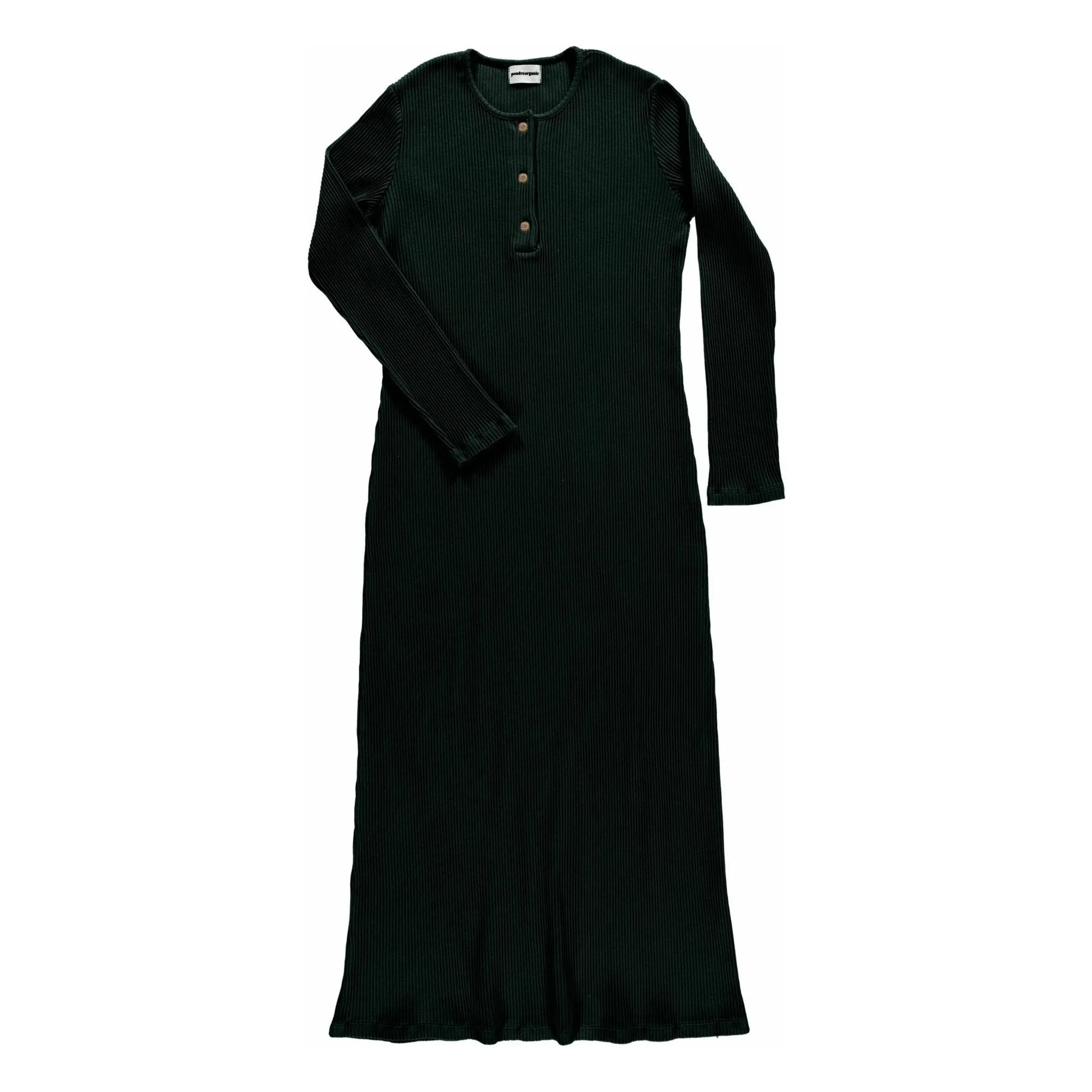 Poudre Organic Women's Black Tagete Ribbed Dress - Collection