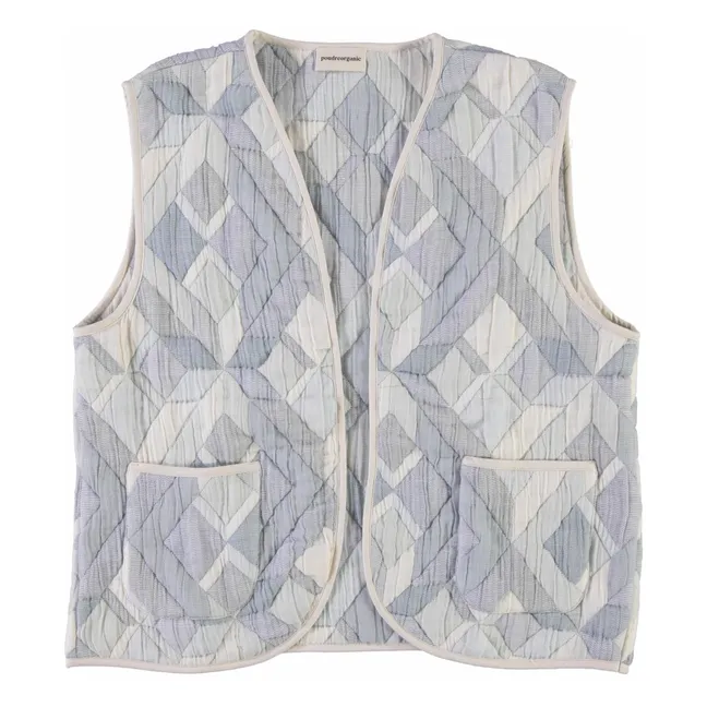 Chaqueta sin mangas Cercis Patchwork de algodón orgánico - Colección Mujer | Azul
