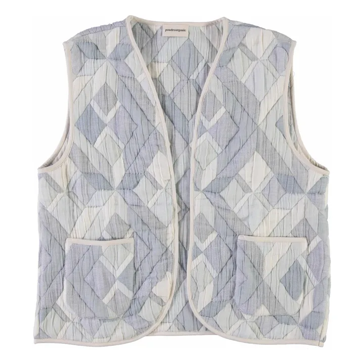 Veste Sans Manches Cercis Patchwork Coton Bio - Collection Femme | Bleu- Image produit n°0