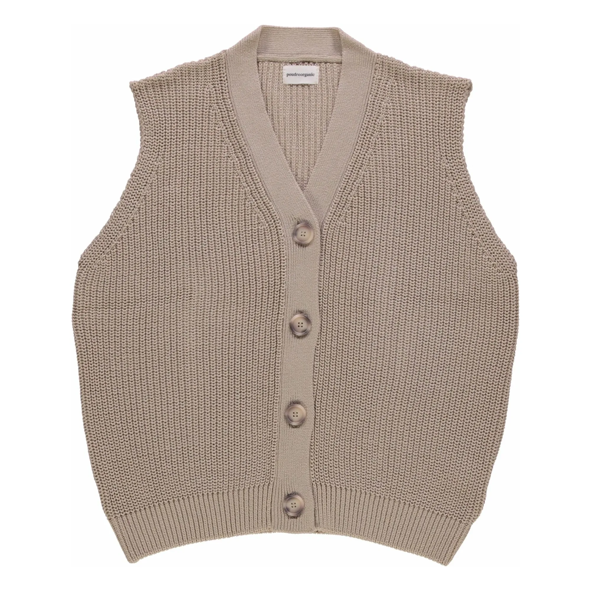 Poudre Organic Women's Taupe Brown Cranberry Organic Cotton Sleeveless Vest - Collection