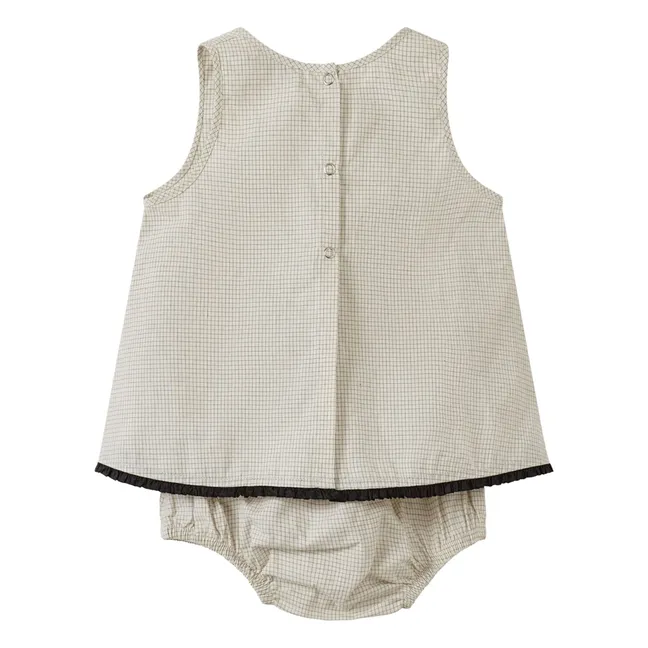 Top Miran e set Bloomer Vichy | Ecru