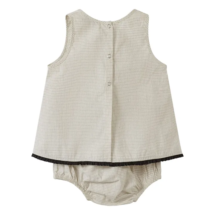 Ensemble Miran Top et Bloomer Vichy | Ecru- Image produit n°2