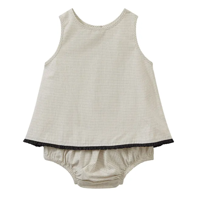 Ensemble Miran Top et Bloomer Vichy | Ecru