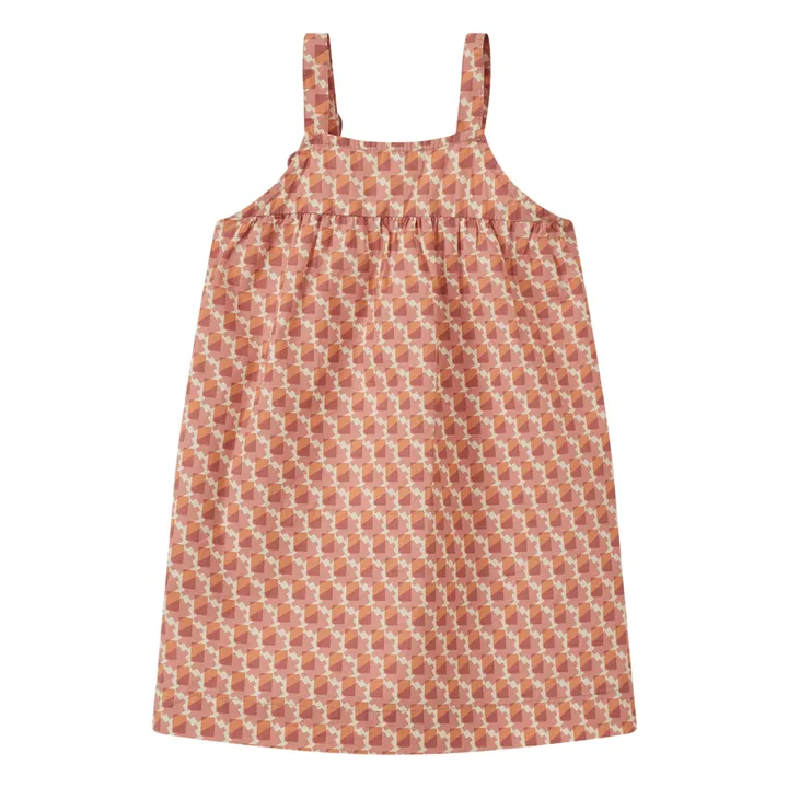 Robe Ibera Carreaux | Corail- Image produit n°1