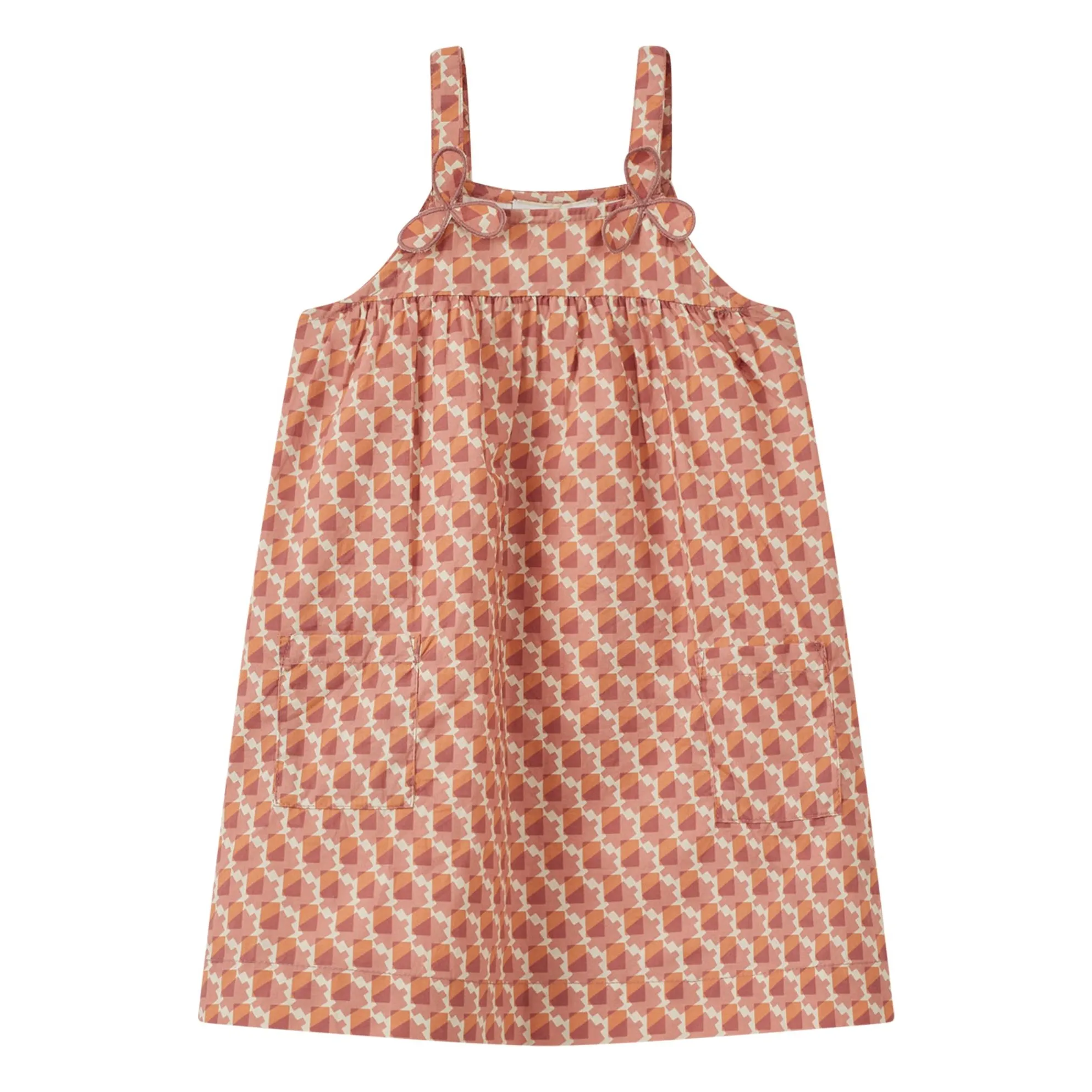 Caramel Coral Ibera Carreaux Dress